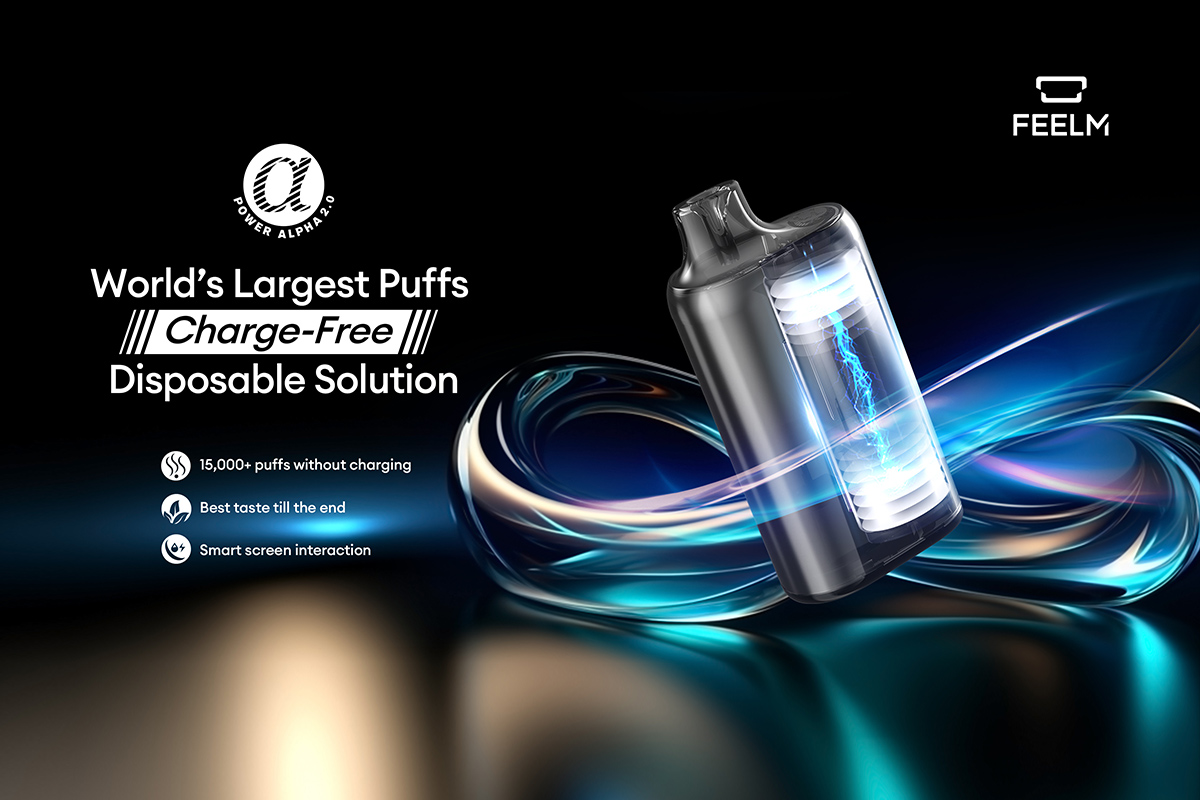 POWER ALPHA 2.0, The First Ever Charge-Free 15,000+ Puffs Vape Solution by FEELM